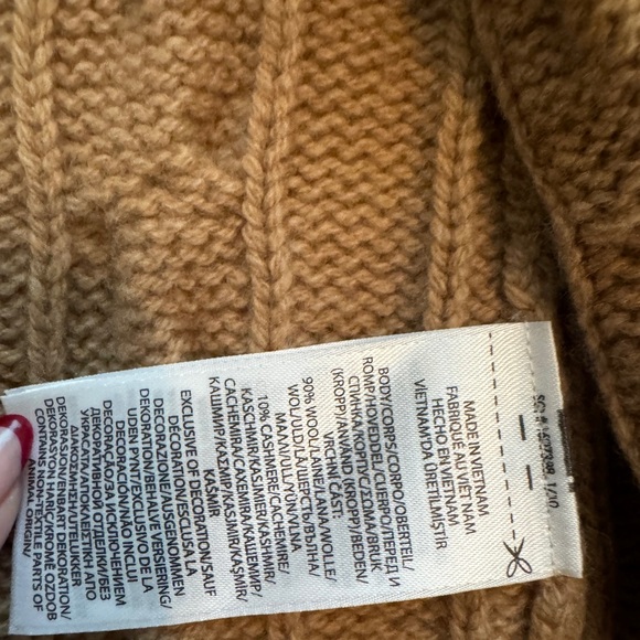 SOLD OUT Ralph Lauren Tan Cable Knit Wool Cashmere Cardigan - Picture 3 of 5